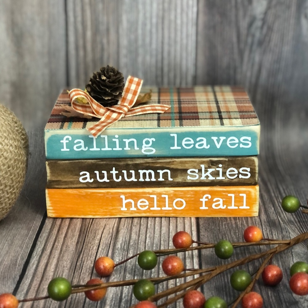 Fall Mini Wood Book Stack - Picture 3 of 3